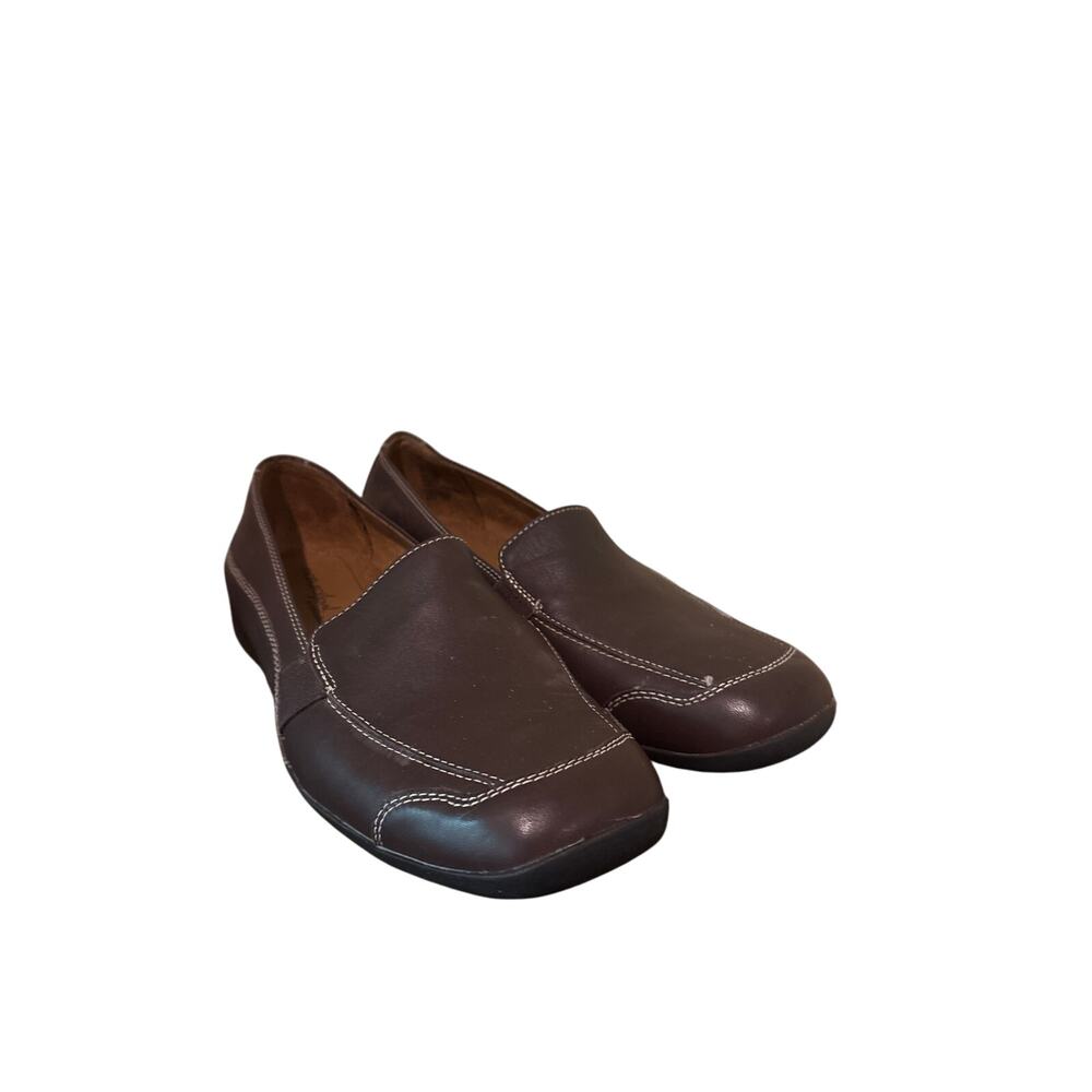 Natural Soul By Naturalizer Size 10 M Womens Brown Leather Slip On Loafer EUC